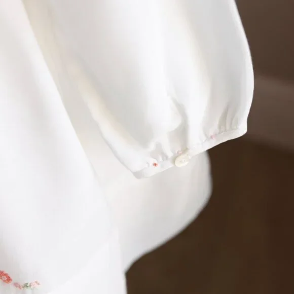 Long Sleeve Off-White/Ivory Smocked Dress Sarah Louise Special Occasion GORGEOUS